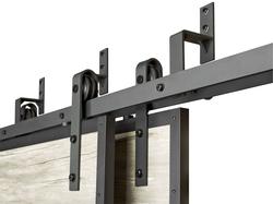 Colonial Elegance Black Double Barn Door Rail System Installation