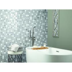 Mohawk Brightmore Coastal Mist 12 X 12 Glass And Stone Mosaic Tile At