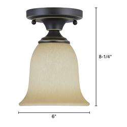 Patriot Lighting Paige Oil Rubbed Bronze 1 Light Flush Mount Ceiling