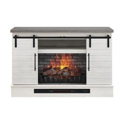 Greentouch Holcombe White Washed Walnut Electric Fireplace