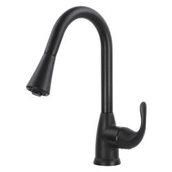 Tuscany Sharena One Handle Pull Down Matte Black Kitchen Faucet At