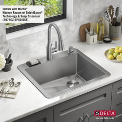 Delta Marca 25 Drop In Undermount Stainless Steel Single Bowl Kitchen