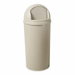 Rubbermaid Commercial Marshal 15 Gallon Beige Round Top Trash Can At