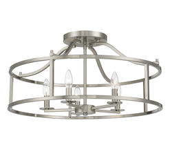 Savoy House Essentials Stockton Light Satin Nickel Semi Flush Mount