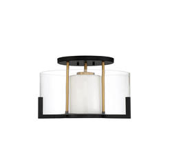 Savoy House Eaton 1 Light Matte Black With Warm Brass Accents Semi