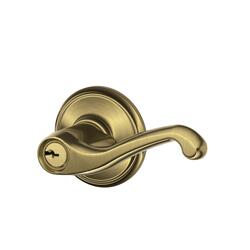 Schlage Flair Antique Brass Entry Door Lever At Menards