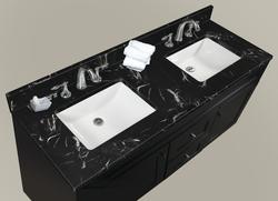 Tuscany 61 W X 22 D Nero Marquina Marble Vanity Top With Wave