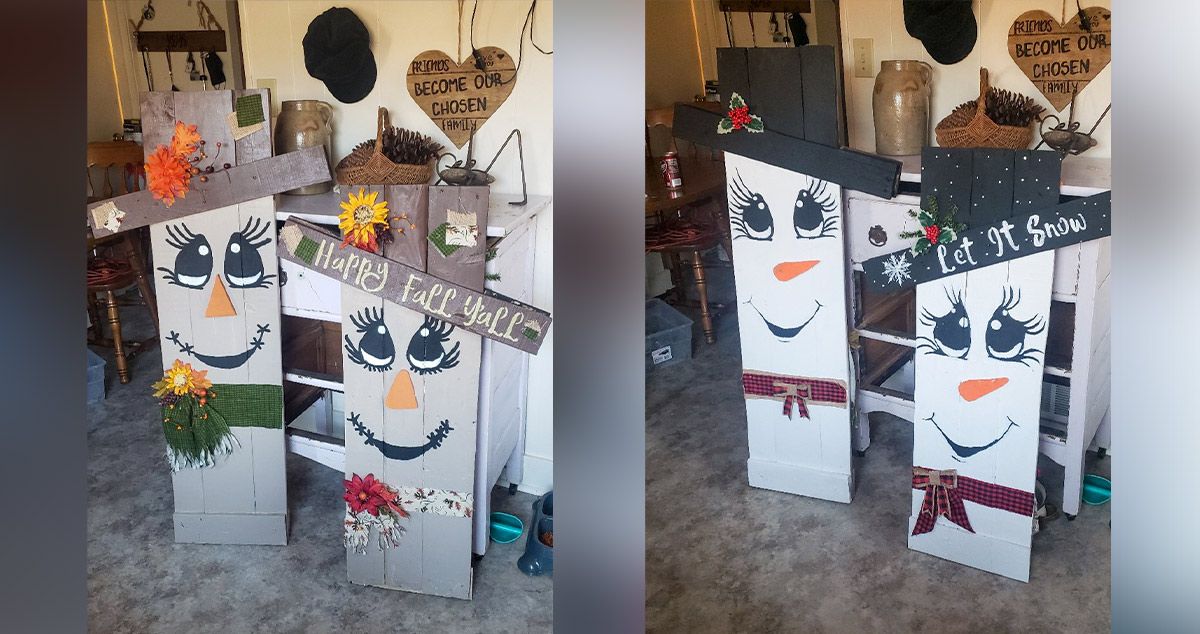 Reversible Scarecrow Snowman Project By Natalie At Menards