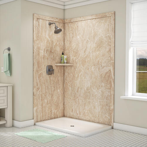 FlexStone Elegance 48"W x 36"D x 80"H Alaskan Ivory Shower Wall