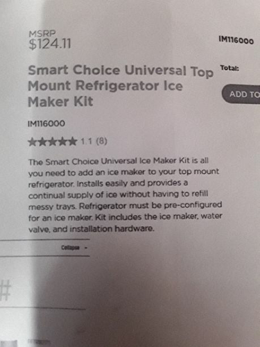 IM116000 Frigidaire Smart Choice Universal Top Mount Refrigerator