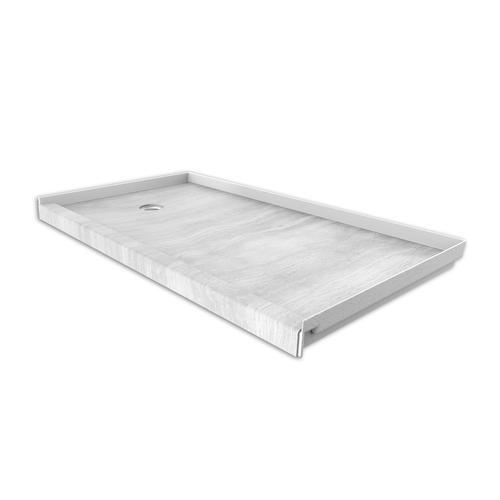 FlexStone 60"W x 32"D Silver Strata Single Curb Shower Base with Left Drain at Menards®