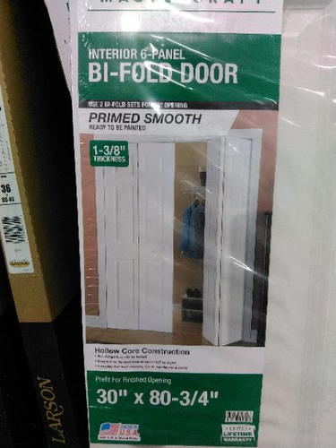 Mastercraft® Primed Smooth 6-Panel Colonist Bi-Fold Closet Door at Menards®