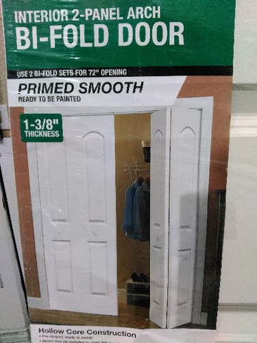 Mastercraft® Primed Smooth 2-Panel Arch Bi-Fold Closet Door at Menards®