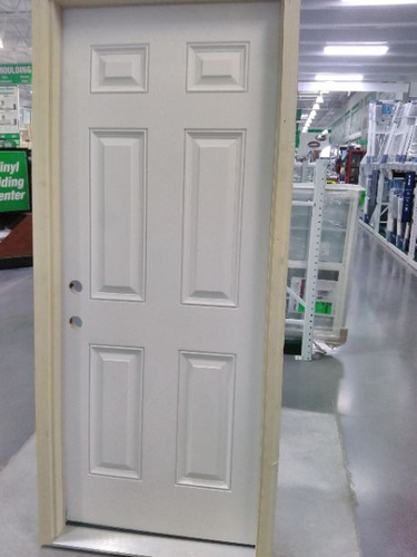 Mastercraft® White Smooth Fiberglass 6 Panel Exterior Door System At Menards®