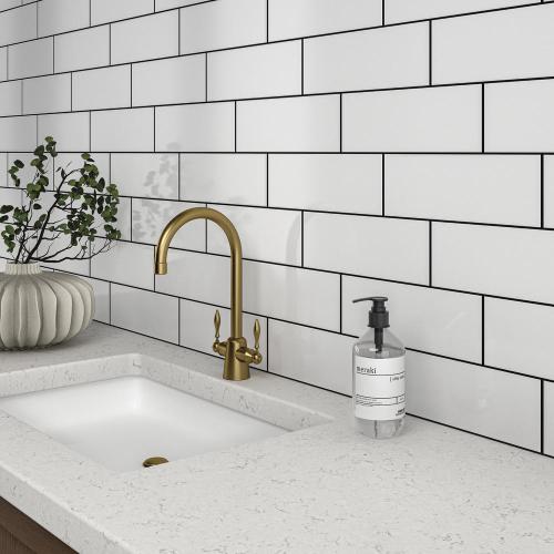 Mohawk® Vivant™ Semi-Gloss Arctic White 4 x 4 Ceramic Wall Tile