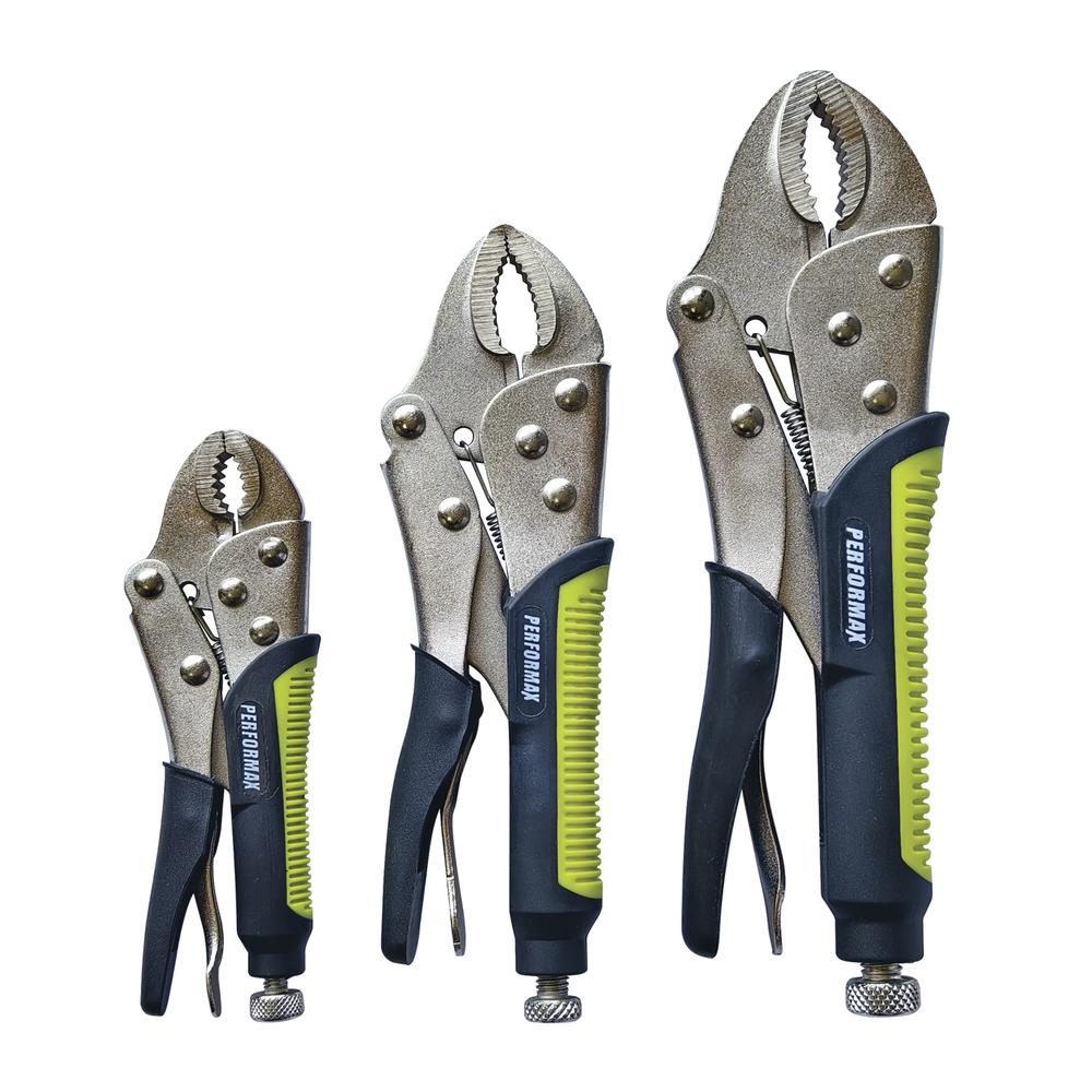 Curved Jaw Locking Pliers Set, 3 Pc. Curved Jaw Locking Pliers Set, 3 Pc.