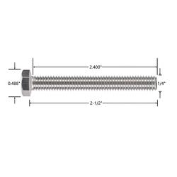 1/4-20 X 2-1/2 Inch Stainless Steel Carriage Bolts – 25 Pack (Hex Head)