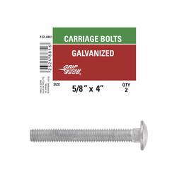 5/8-11 X 4 Inch Galvanized Hex Bolts With Nuts & Washers - Grade A, Quantity 25