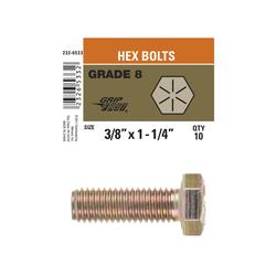 thumbnail image 2 of 50 Hex Head 3/8-16 X 3-3/4 Grade 8 Bolts, Yellow Zinc Cap Screws By Lexar Industrial 2 of 4