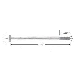 Galvanized Hex Bolt 12-13 X 10 Inch – Open Box Fastener