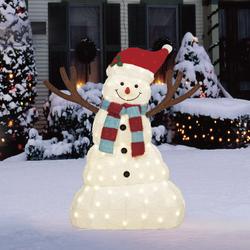 Enchanted Forest® 4' LED Fluffy Snowman at Menards®