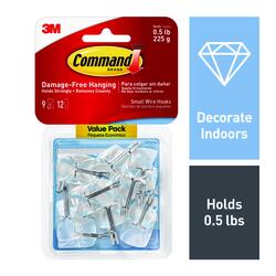 3M Command™ Clear Small Wire Wall Hook - 9 Pack