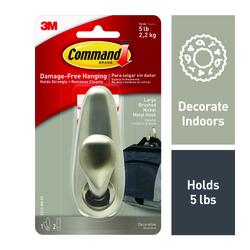 3M Command™ Brushed Nickel Large Forever Classic Wall Hook at Menards®
