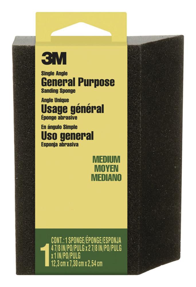 3M 2-7/8 in. x 4-7/8 in. 120 Fine-Grit Single Angled Sanding Sponge (3 Sponge-Pack)