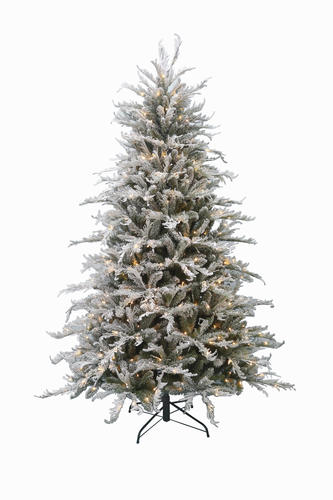 Enchanted Forest® 7-1/2' Prelit LED Iced Cedar Artificial Christmas Tree