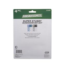 Masterforce® Stubby Slotted & Phillips Screwdriver Set - 4 Piece
