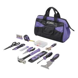 Essentials 53-Piece Around-the-House Basic Tool Kit with Purple and White  Tool Bag for Everyday Use and DIY