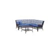 Backyard Creations® Allenwood Brown Wicker Sectional Patio Set with Blue Cushions