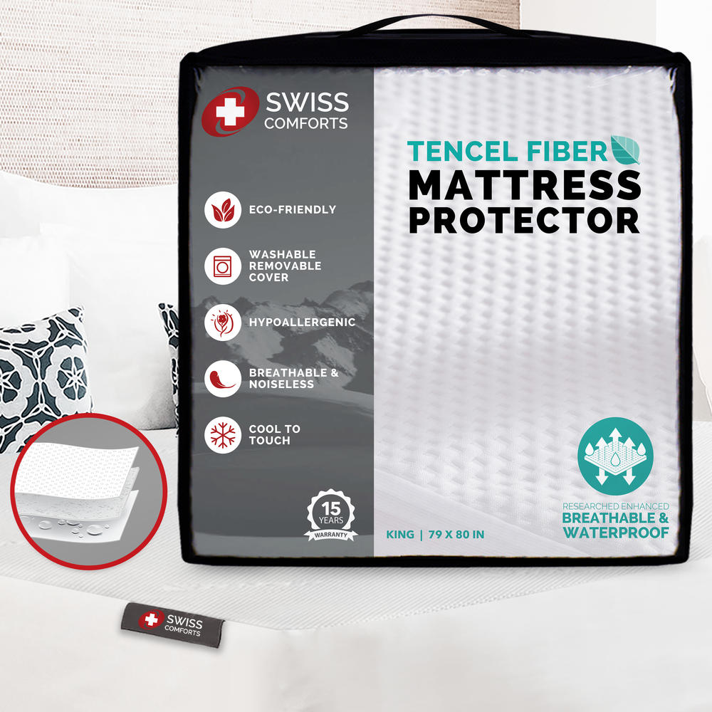 Swiss Comforts Tencel Queen Mattress Protector