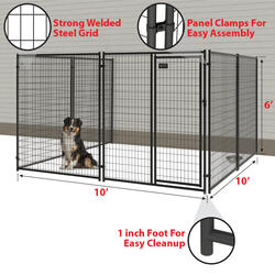 6 x 10 x 10 Heavy Duty Black Attached to Garage Kennel Material List