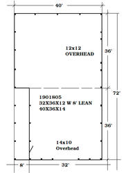 32'W x 36'L x 12'H Agricultural Post Frame Building Tie-In Building ...