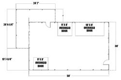 30'W x 50'L x 11'H Agricultural Post Frame Building with 8' Porch ...