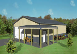 30'W x 45'L x 10'H Agricultural Post Frame Building with 6' Porch ...