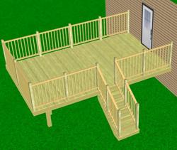 12' x 20 Attached Single Level Deck Material List at Menards®