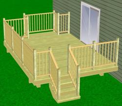 16' x 12' Attached Deck with Grill Bump-Out Material List at Menards®