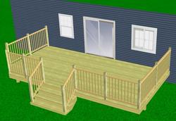 24' x 12' Attached Deck with Wide Stairs Material List at Menards®