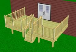 20' x 12' Attached Deck with Inset Stairs Material List at Menards®