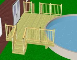 16' x 12' Attached Pool Deck with Two Stairs Material List at Menards®