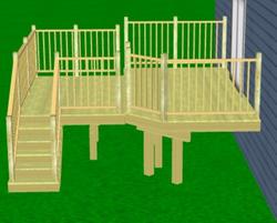 16' x 8' Attached Deck with 12' x 8' Step-Down Material List at Menards®