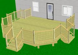 20' x 20' Attached Deck with Grill Bump-Out Material List at Menards®