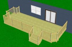 30' x 12' Attached Deck with Grill Bump-Out Material List at Menards®