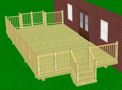 30' x 16' Attached Deck with Grill Bump-Out Material List at Menards®