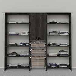 Dakota Closets 99 W x 86 1 2 H x 14 5 8 D Charcoal Wooden Closet