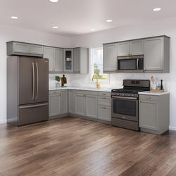 KLËARVŪE® Stöten® Gray 19' L-Shaped Kitchen - Cabinets Only at Menards®