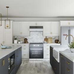 KLËARVŪE® Strömma® White and Gray Galley Kitchen - Cabinets Only at ...