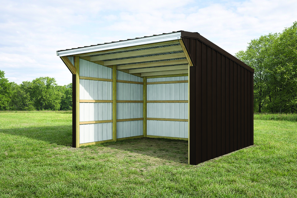 Brown livestock shelter